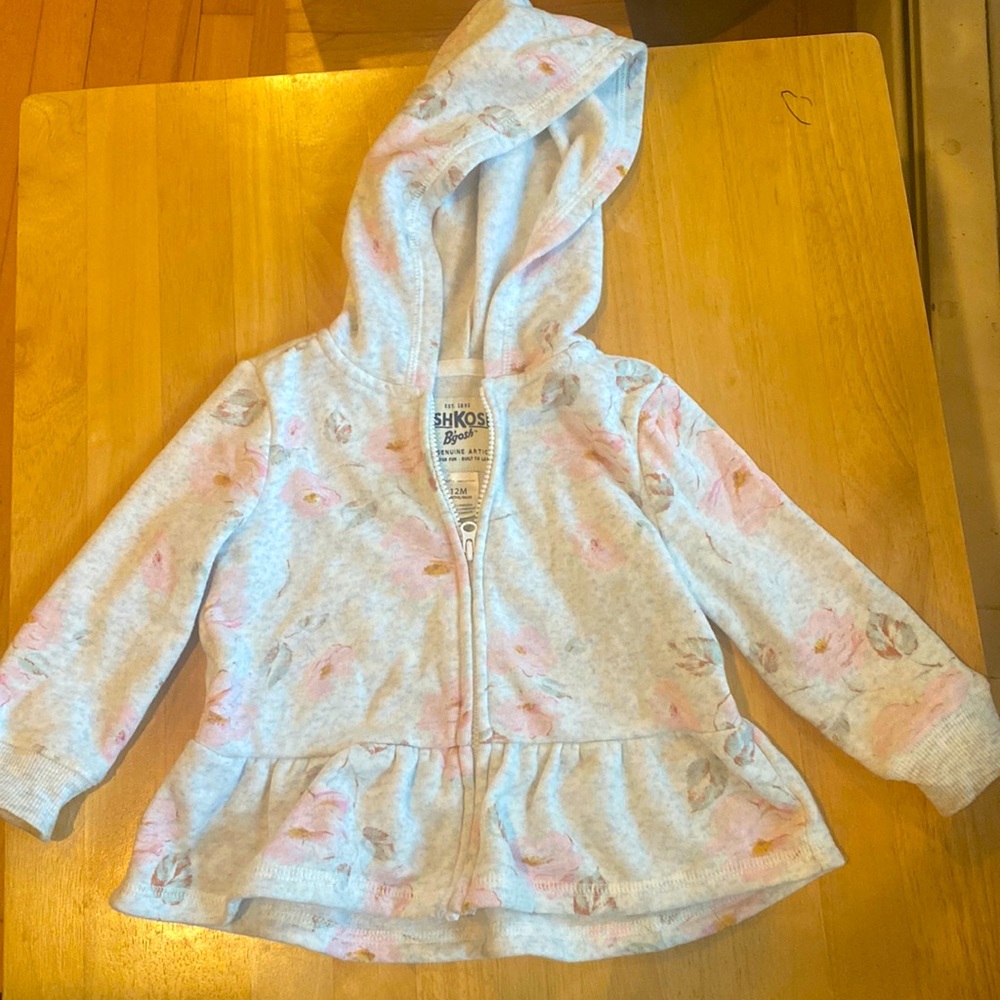 Grey Skirted Oshkosh hoodie- 12 months